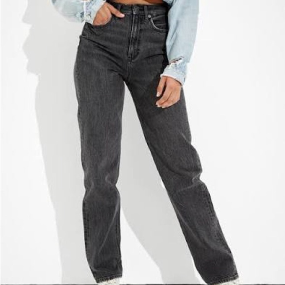 American Eagle Outfitters Dark Gray Straight Leg Jeans